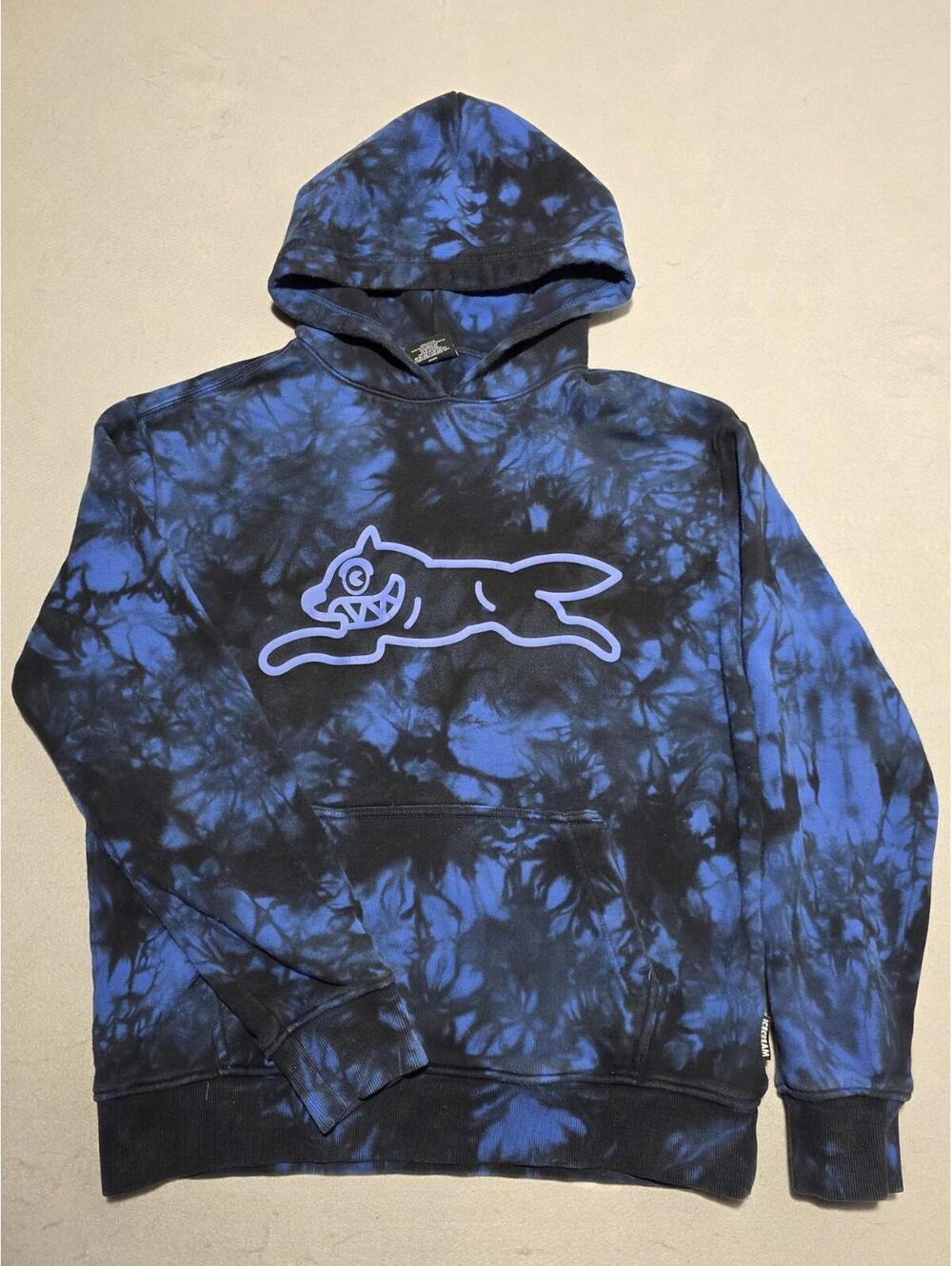 ICECREAM BBC Running Dog Hoodie Blue Black Tie Dye Mens S Pharrell Billionaire